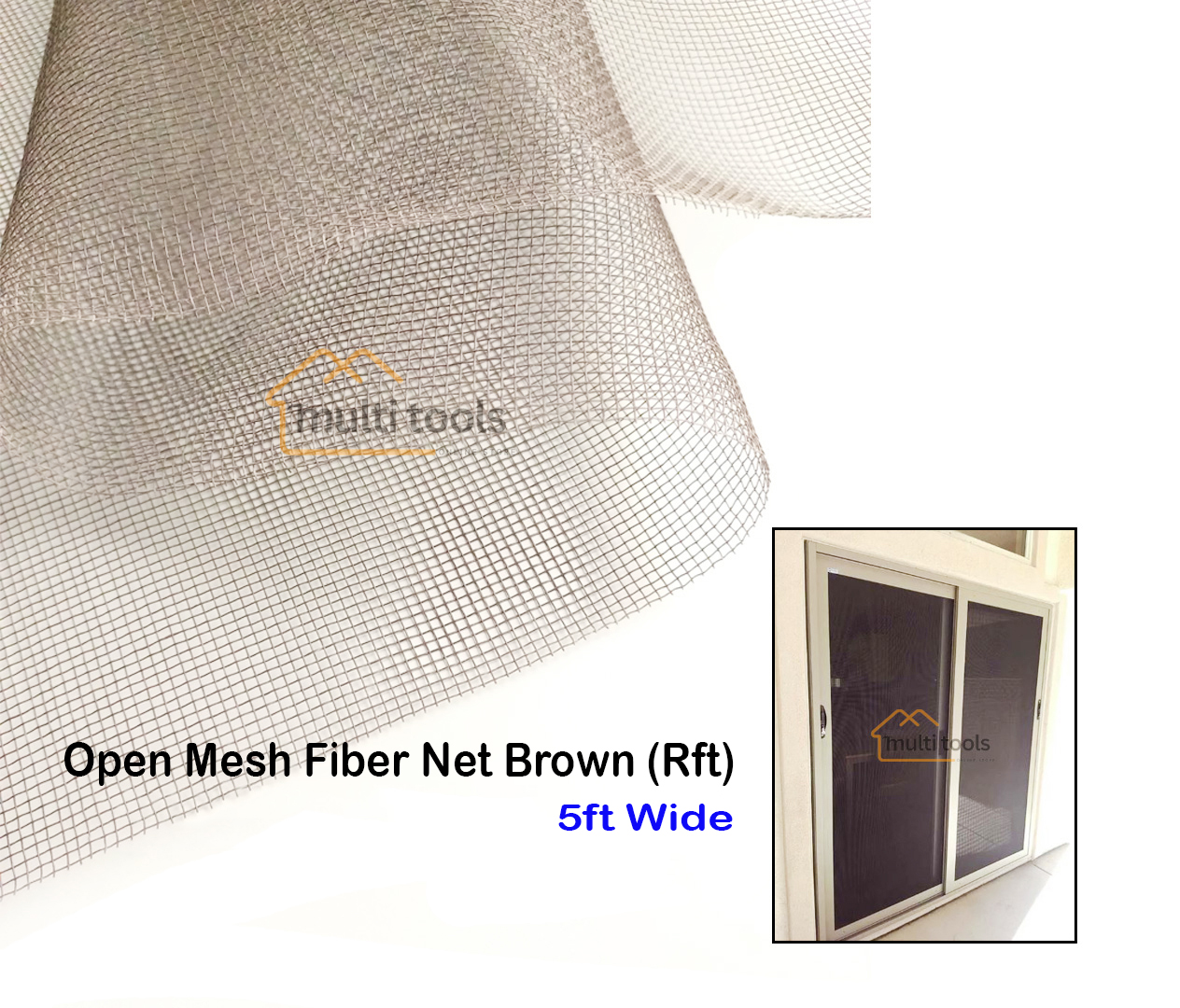 Fiber Net Brown For Aluminium Window 5ft
